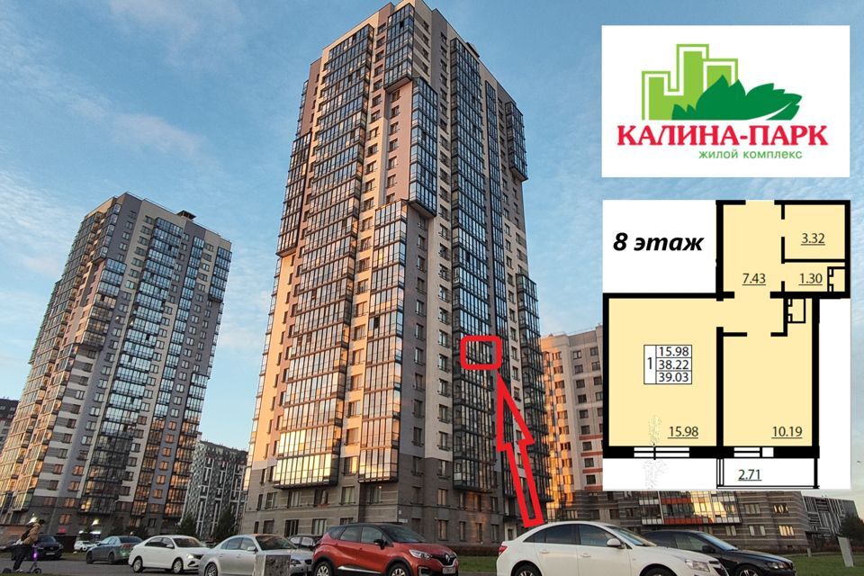 квартира г Санкт-Петербург р-н Пискарёвка дор Кушелевская 3/3 ЖК «Калина-Парк» Калининский фото 9