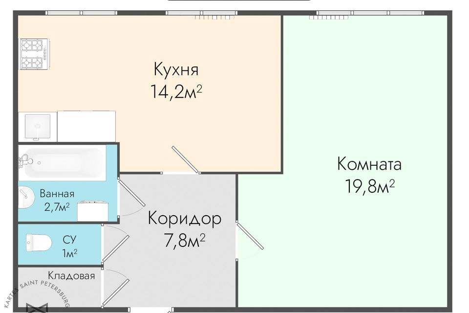 квартира р-н Ломоносовский с Русско-Высоцкое 25 фото 6