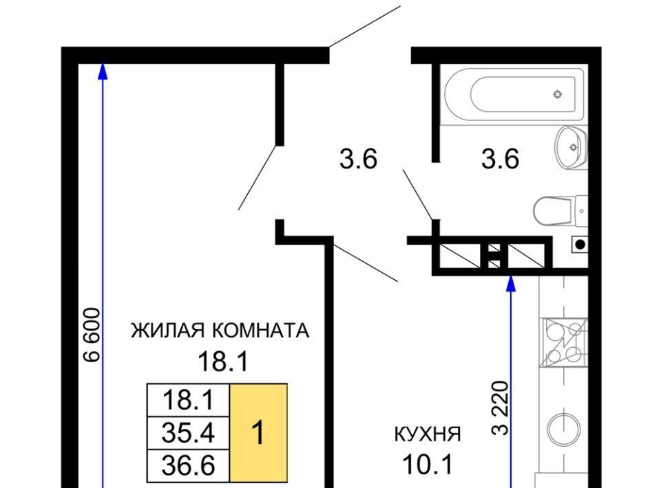 квартира г Краснодар р-н Прикубанский ЖК «Дыхание» фото 1