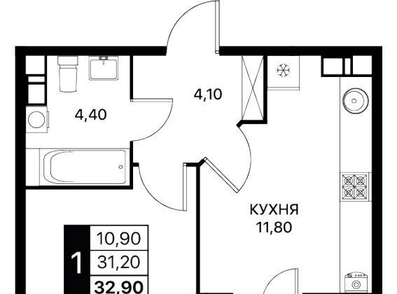 квартира г Ростов-на-Дону р-н Первомайский ЖК «Сияние Квартал на Шолохова» фото 1