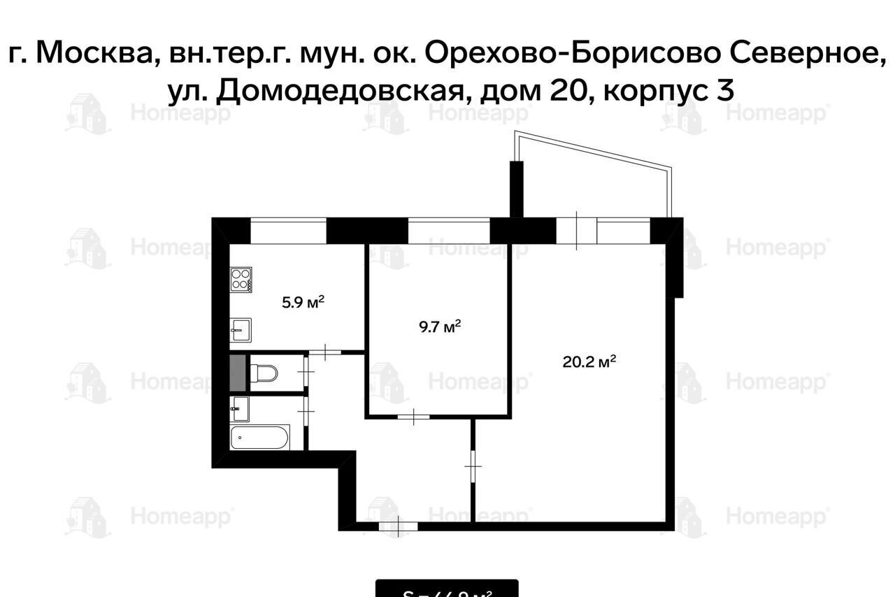 квартира г Москва метро Орехово ул Домодедовская 20к/3 фото 16