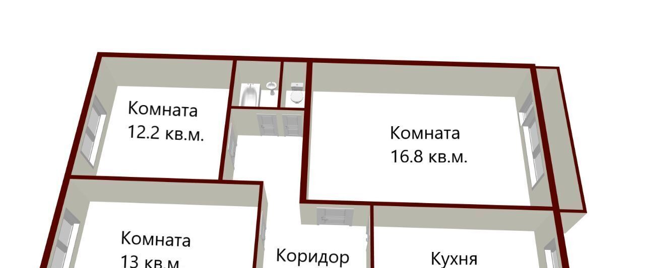 квартира г Архангельск п Белая гора р-н округ Варавино-Фактория ул Силикатчиков 6 фото 7