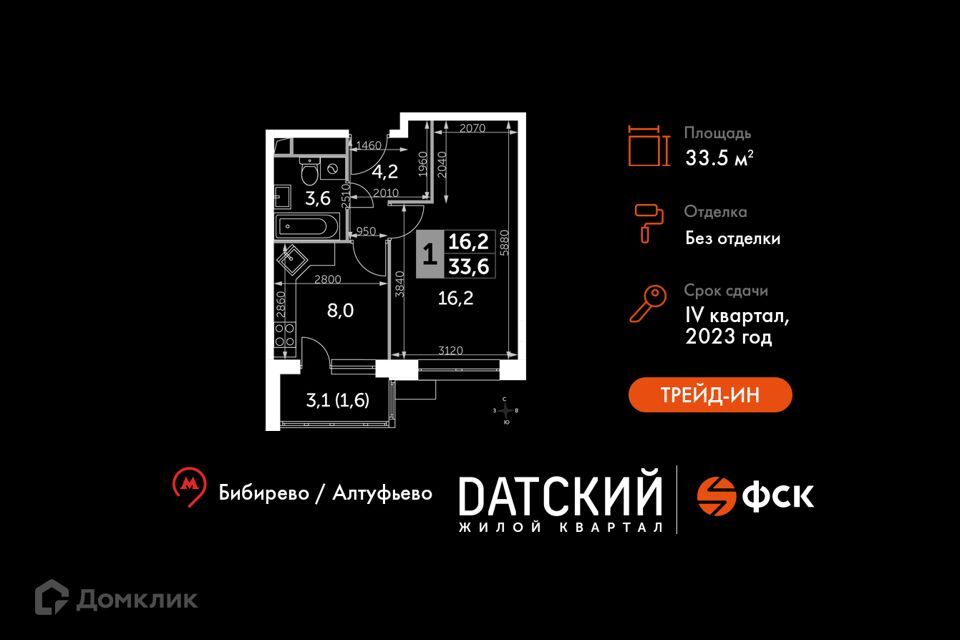 квартира городской округ Мытищи п Нагорное жилой комплекс Датский квартал фото 1