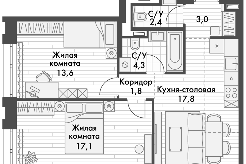 квартира г Владивосток р-н Ленинский ул Крылова 10 Владивостокский городской округ, к 3 стр фото 1