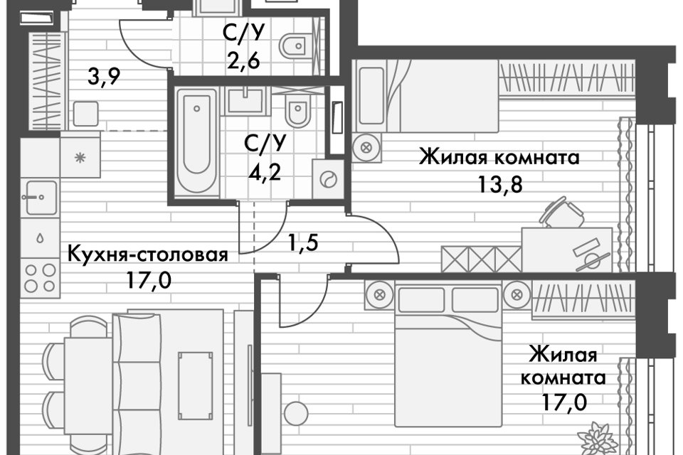 квартира г Владивосток р-н Ленинский ул Крылова 10 Владивостокский городской округ, к 3 стр фото 1