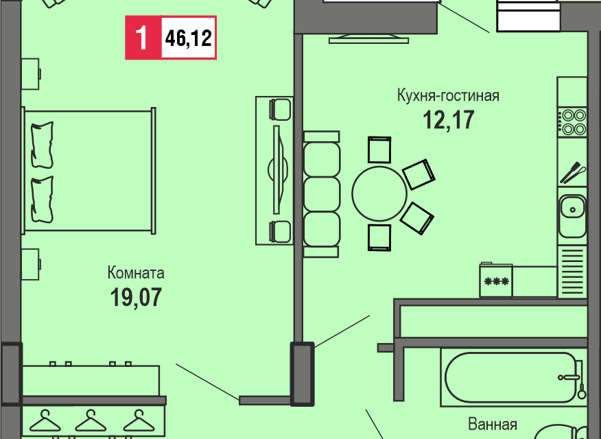 квартира г Тверь р-н Пролетарский Тверь городской округ, микрорайон Брусилово фото 1