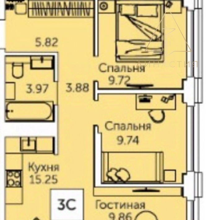 квартира г Уфа р-н Советский ЖК «Зеленая роща» жилрайон, Урбаника жилой комплекс фото 1