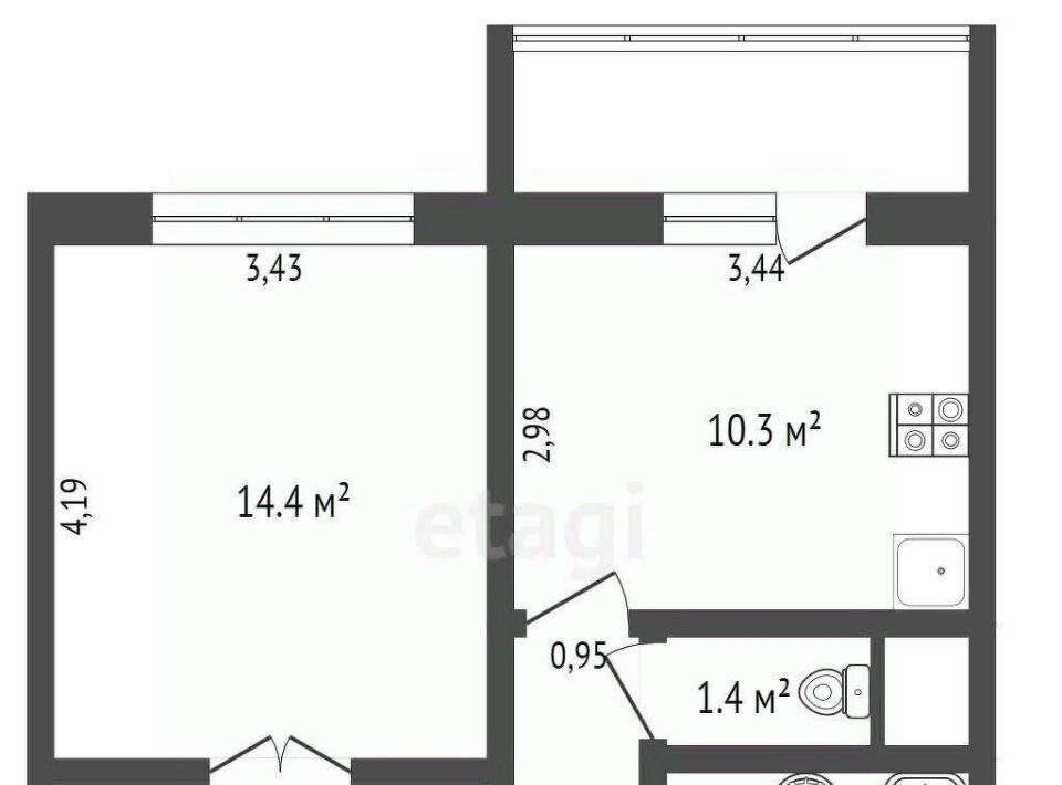 квартира г Юрга ул Фестивальная 4в фото 25