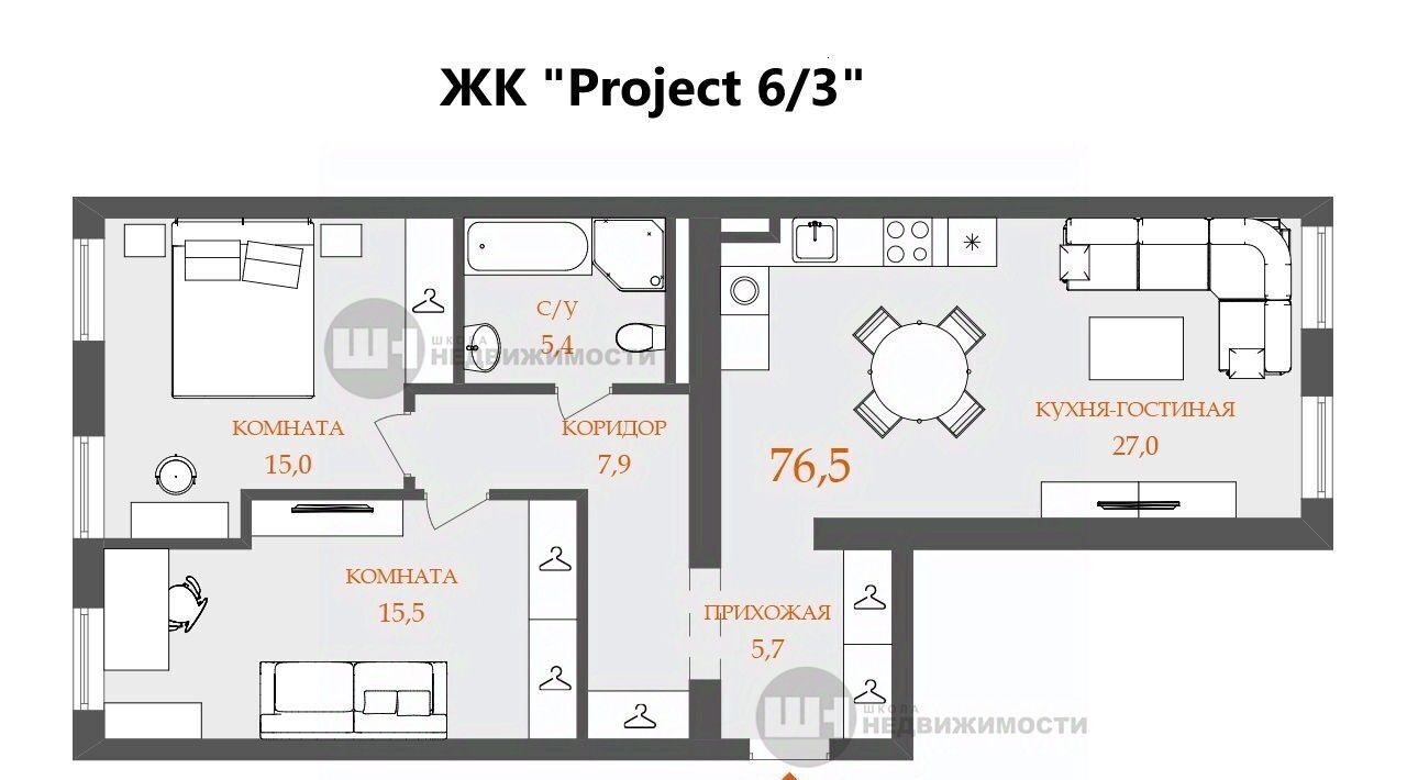 квартира г Санкт-Петербург метро Горьковская ул Блохина 6/3 фото 3