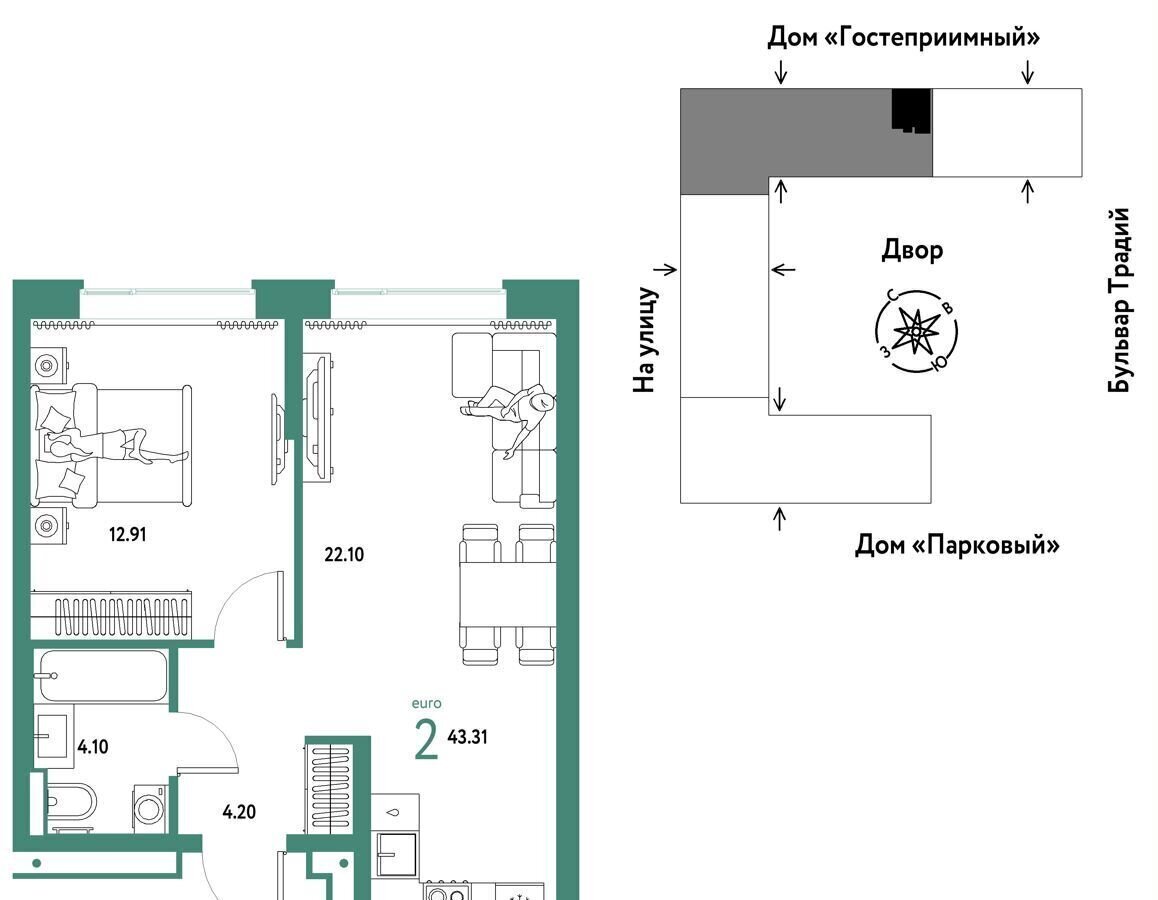 квартира г Тюмень р-н Калининский ул Новоселов 100 фото 1