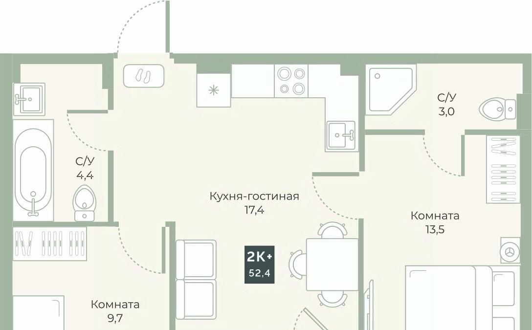 квартира г Курган мкр 6а п Заозерный ул Витебского 5к/3 жилрайон фото 1