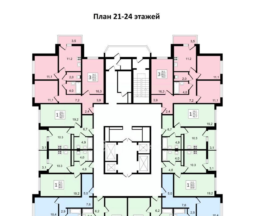 квартира г Воронеж р-н Коминтерновский пр-кт Московский 179/14 ЖК «Задонье» фото 28