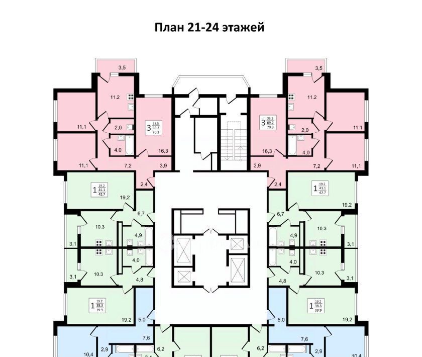 квартира г Воронеж р-н Коминтерновский пр-кт Московский 179/14 фото 22