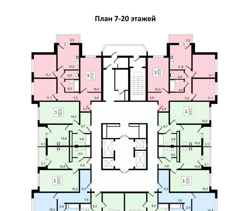 квартира г Воронеж р-н Коминтерновский пр-кт Московский 179/14 ЖК «Задонье» фото 25