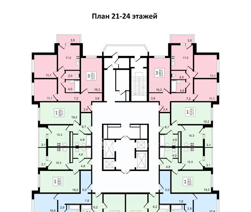 квартира г Воронеж р-н Коминтерновский пр-кт Московский 179/14 фото 19