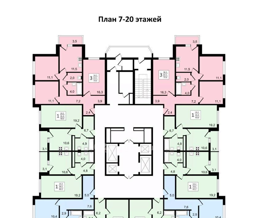 квартира г Воронеж р-н Коминтерновский пр-кт Московский 179/14 ЖК «Задонье» фото 17