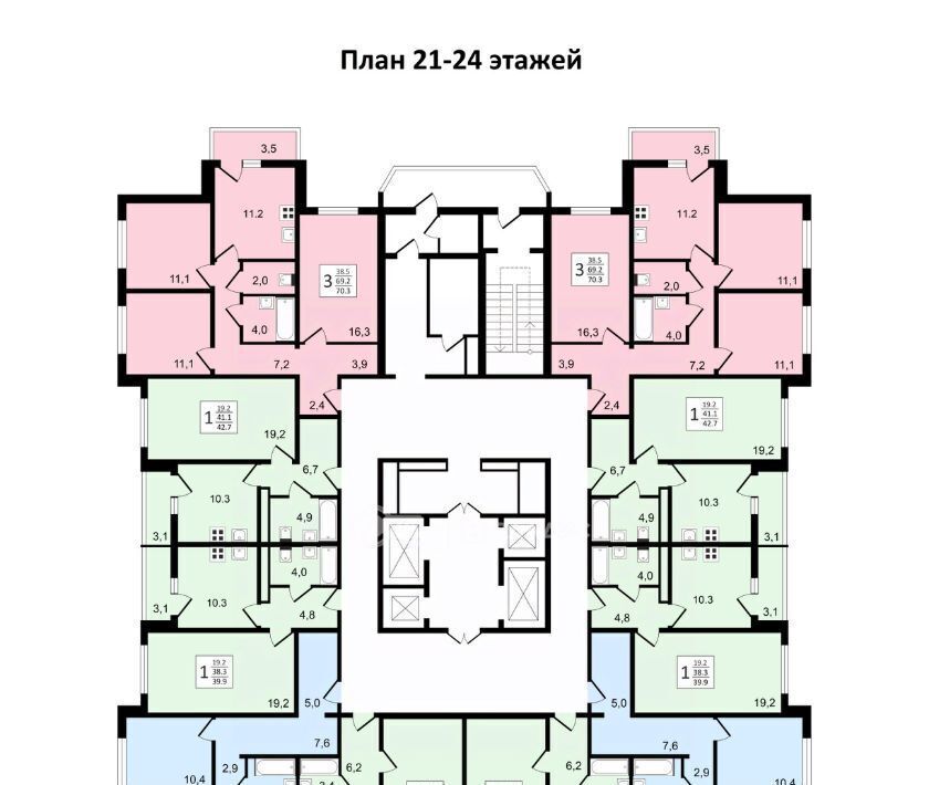 квартира г Воронеж р-н Коминтерновский пр-кт Московский 179/14 ЖК «Задонье» фото 23