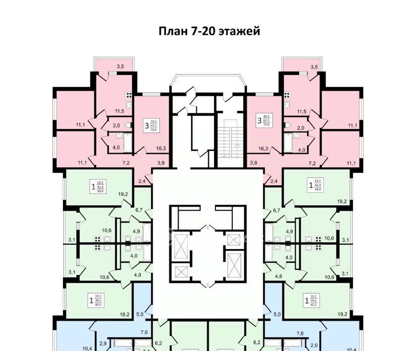 квартира г Воронеж р-н Коминтерновский пр-кт Московский 179/14 ЖК «Задонье» фото 27