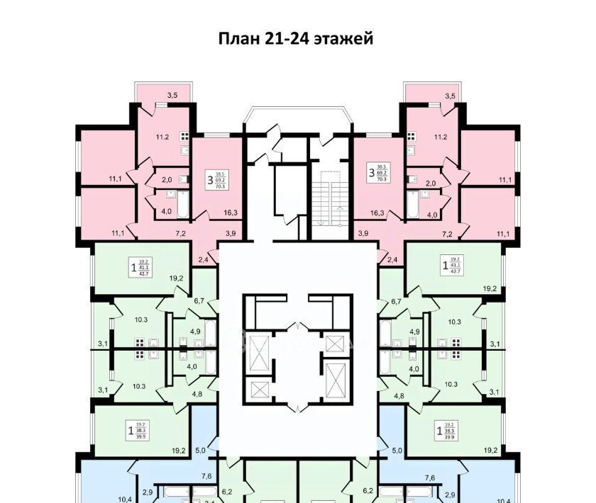 квартира г Воронеж р-н Коминтерновский пр-кт Московский 179/14 ЖК «Задонье» фото 18