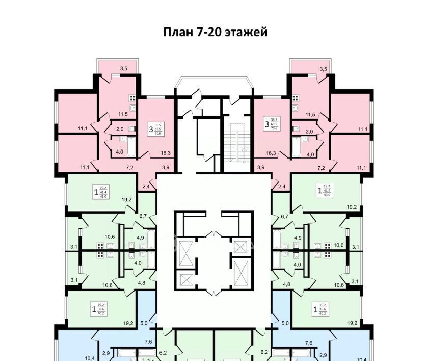 квартира г Воронеж р-н Коминтерновский пр-кт Московский 179/14 ЖК «Задонье» фото 20