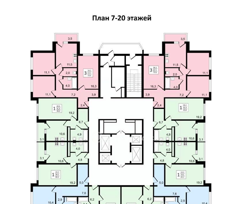 квартира г Воронеж р-н Коминтерновский пр-кт Московский 179/14 ЖК «Задонье» фото 14