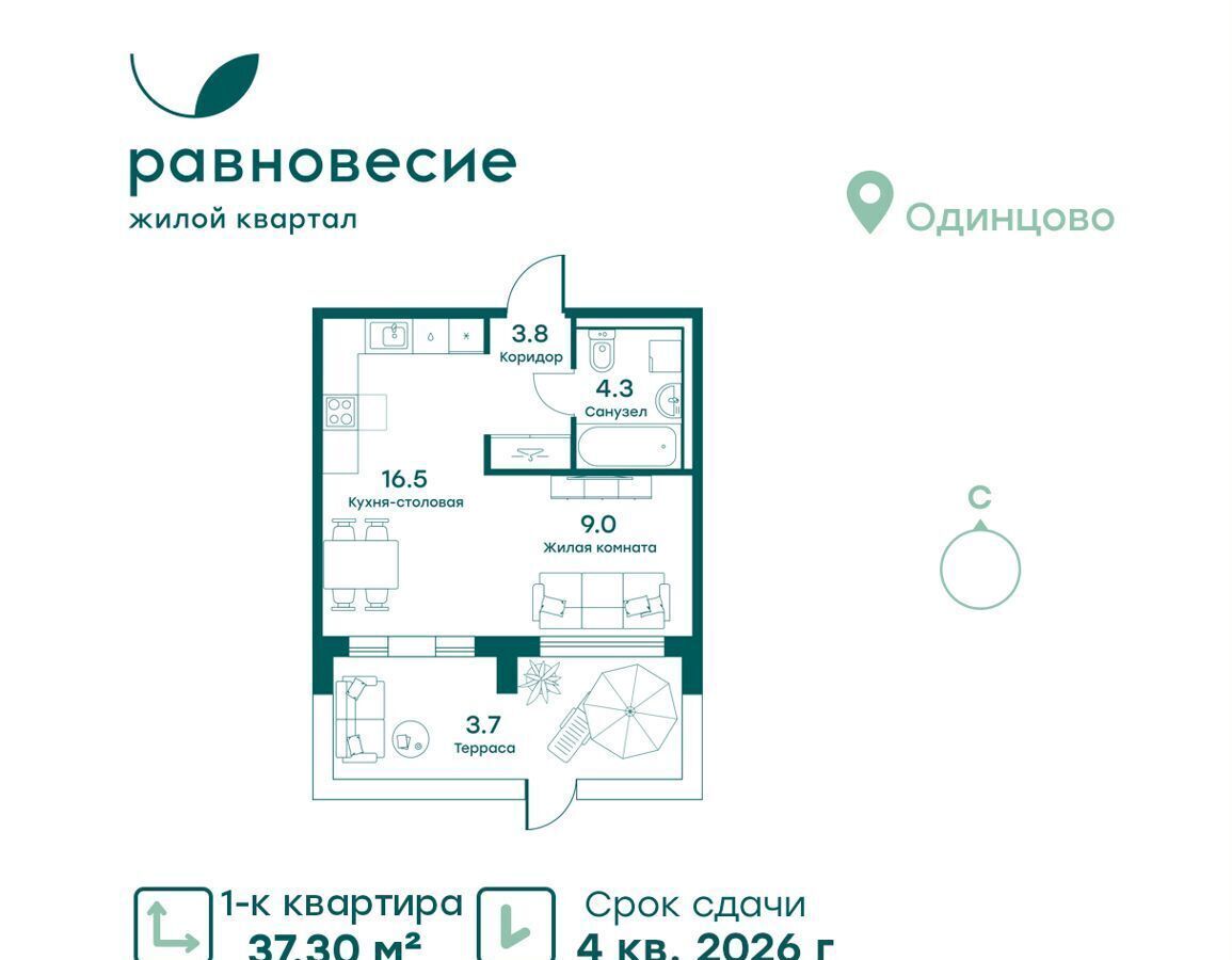 квартира городской округ Одинцовский с Перхушково ЖК «Равновесие» с/п Жаворонковское, корп. 2, Лесной Городок фото 1