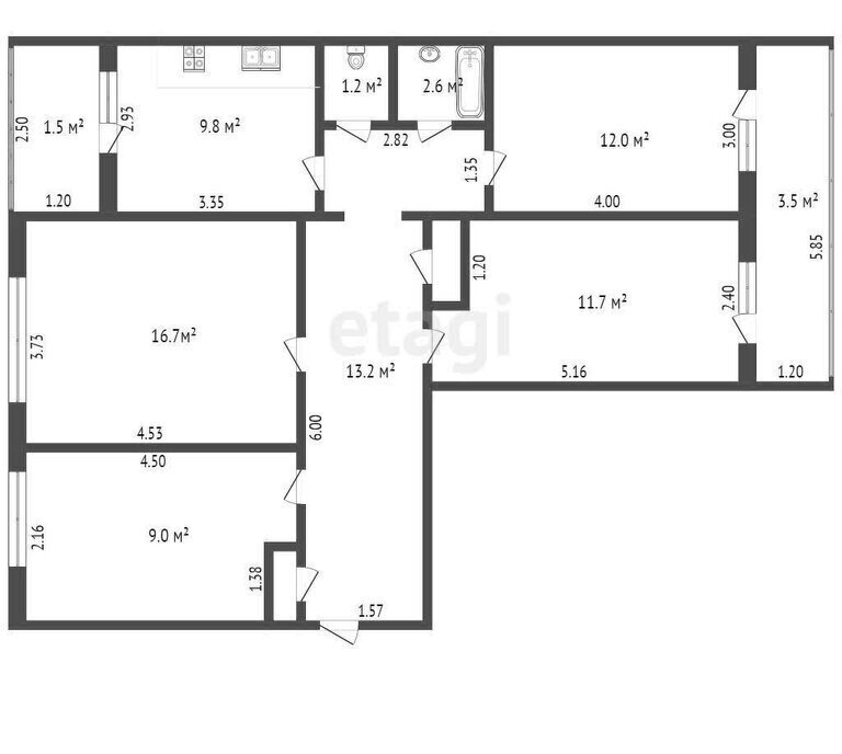 квартира г Стерлитамак ул Коммунистическая 85 фото 16