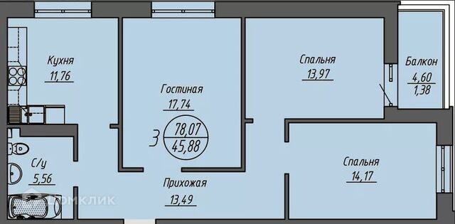 р-н Октябрьский ул Кирова 11 ЖК «Облака» городской округ Новосибирск фото