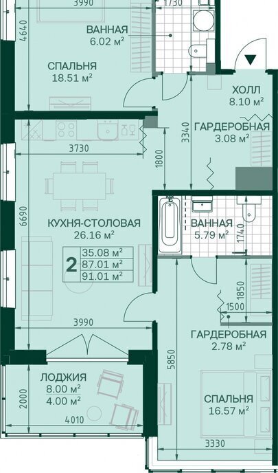 квартира г Санкт-Петербург метро Новочеркасская ул Магнитогорская 5к/3 ЖК Magnifika Residence округ Большая Охта фото 1