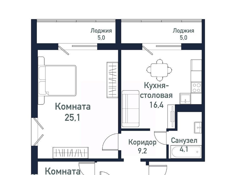 квартира р-н Сосновский п Западный р-н мкр Притяжение Кременкульское с/пос, 7-й кв-л фото 1