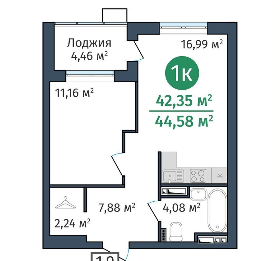 квартира г Тюмень р-н Калининский ул Краснооктябрьская 12 ЖК DOK Калининский административный округ фото 1