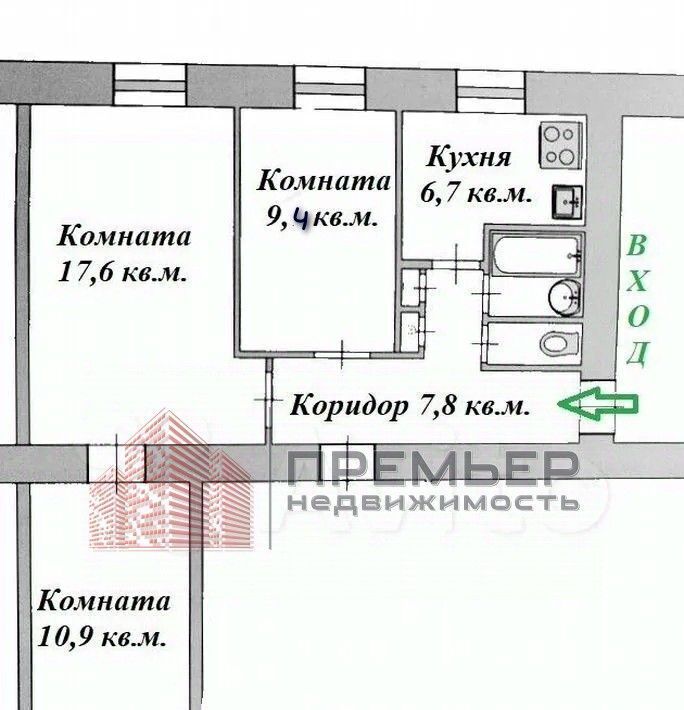 квартира г Волгоград р-н Советский пр-кт Университетский 94 фото 2