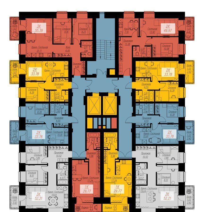 квартира г Красноярск р-н Кировский ул Семафорная 2 корп. 2 фото 2