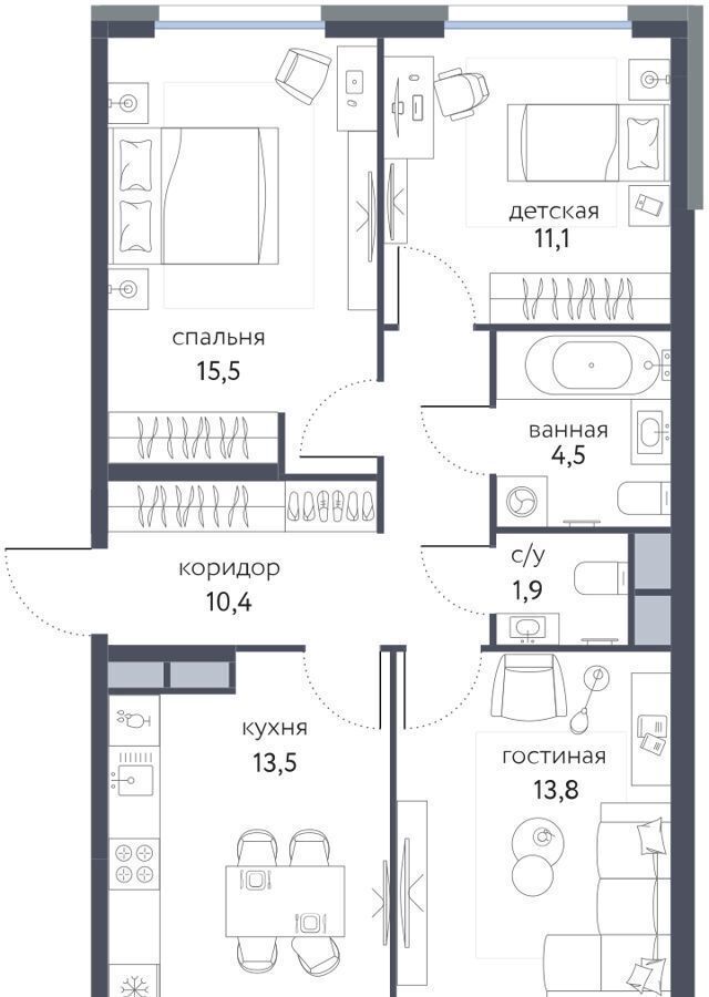 квартира г Москва метро Бульвар Рокоссовского ул Тагильская 2 корп. 1 фото 1