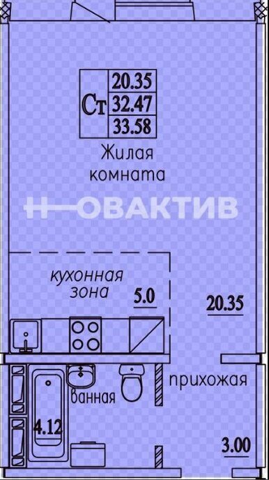 квартира г Новосибирск р-н Октябрьский Золотая Нива ул В.Высоцкого 143/11 фото 1