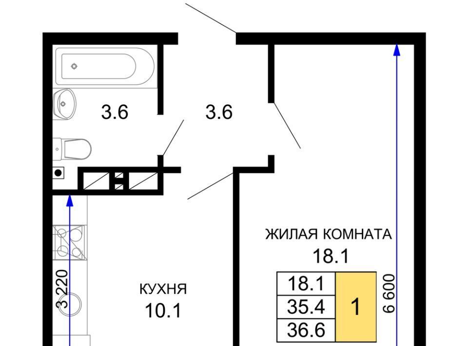 квартира г Краснодар р-н Прикубанский ЖК «Дыхание» фото 1