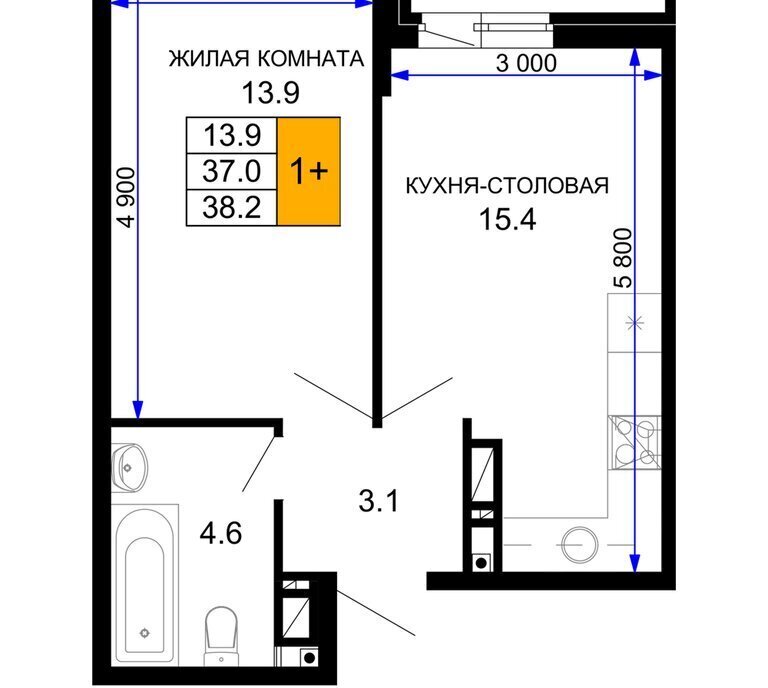 квартира г Краснодар р-н Прикубанский ЖК «Дыхание» фото 1