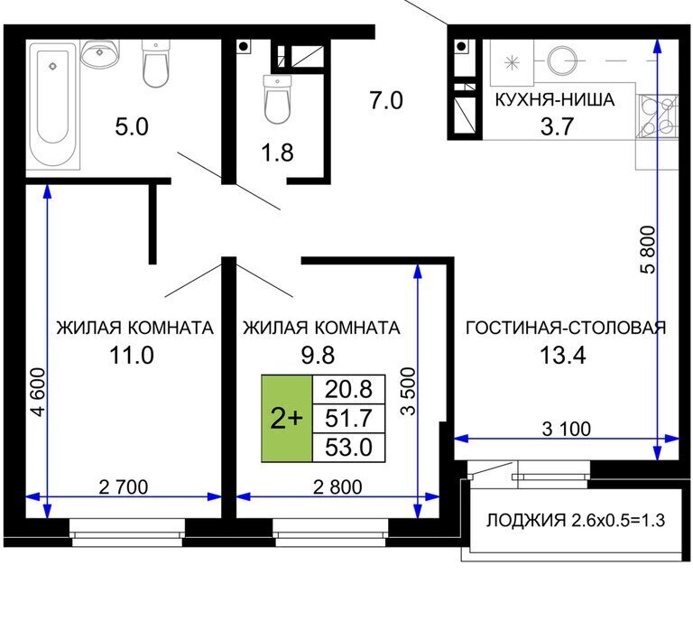 квартира г Краснодар р-н Прикубанский ЖК «Дыхание» фото 1