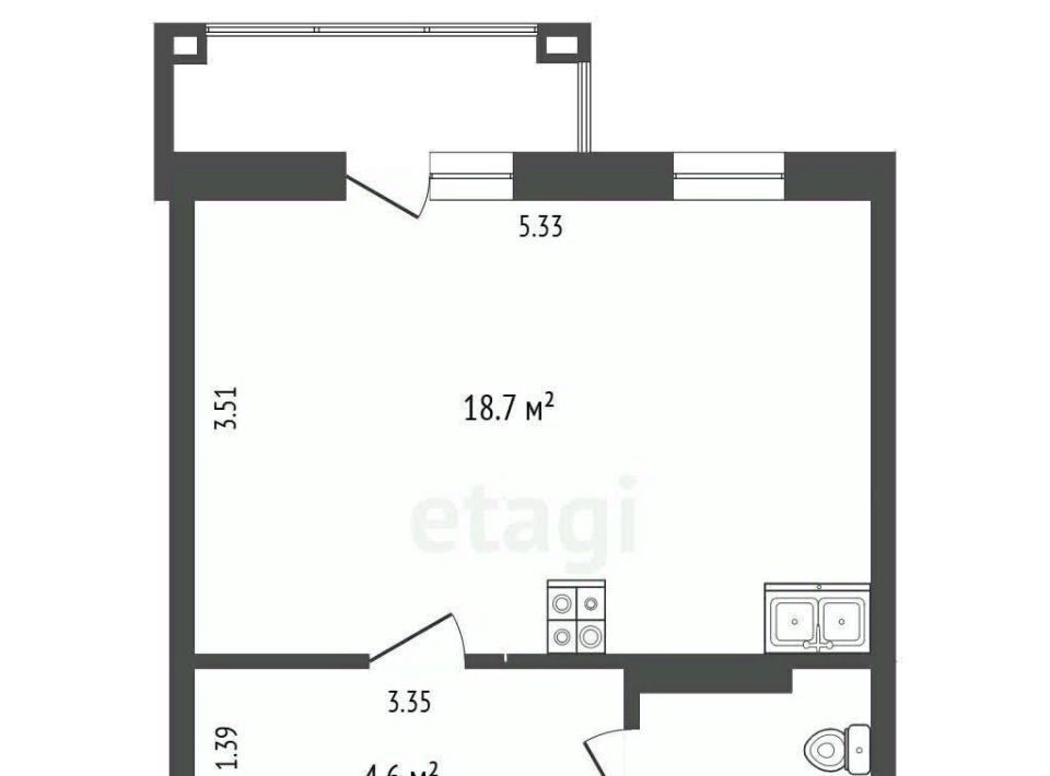 квартира г Тюмень п Мелиораторов р-н Центральный ул Голышева 24а фото 3