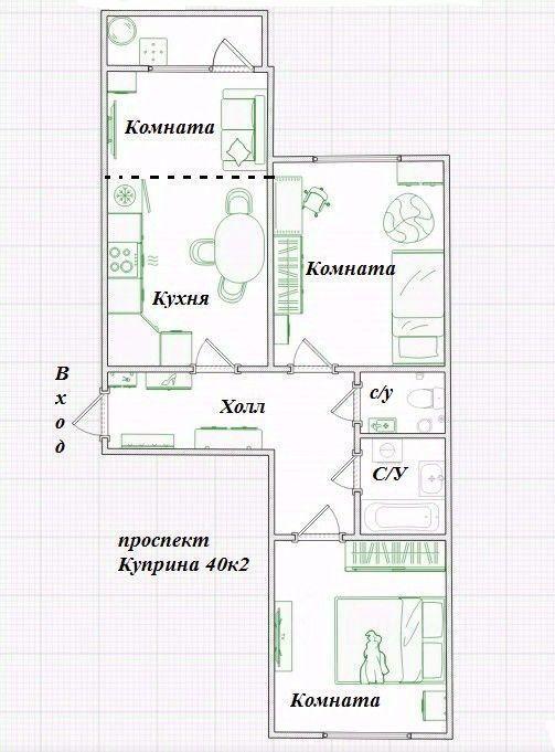 квартира г Москва п Сосенское пр-кт Куприна 40/2 Новомосковский административный округ, Жилой комплекс «Эко Бунино», Московская область фото 2