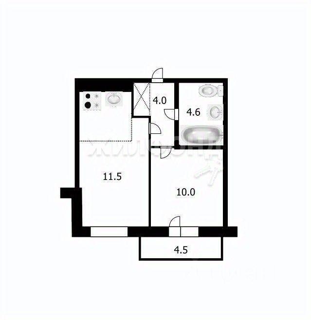 квартира г Новосибирск р-н Дзержинский ул Кошурникова 630089 23 фото 16