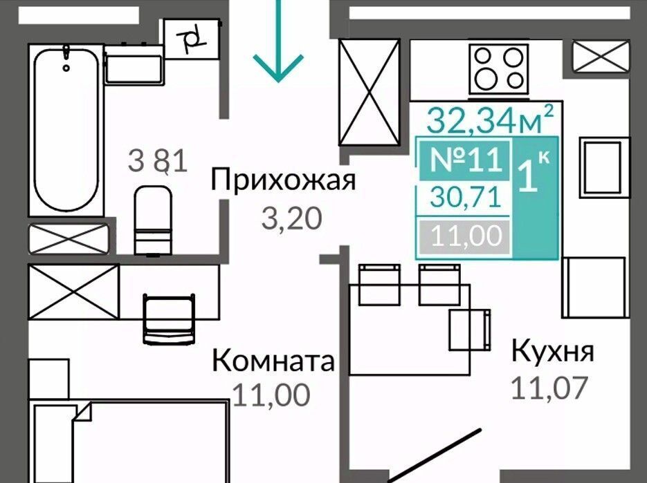 квартира г Симферополь р-н Киевский Горизонты жилой комплекс фото 1