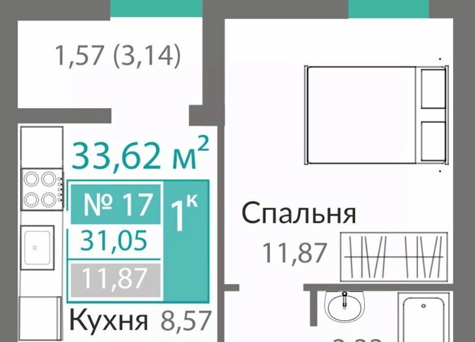 квартира г Симферополь р-н Киевский Горизонты жилой комплекс фото 1