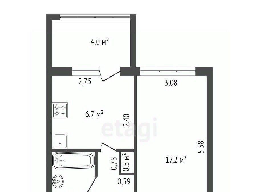 квартира г Уфа р-н Кировский ул Рабкоров 2/4 фото 23