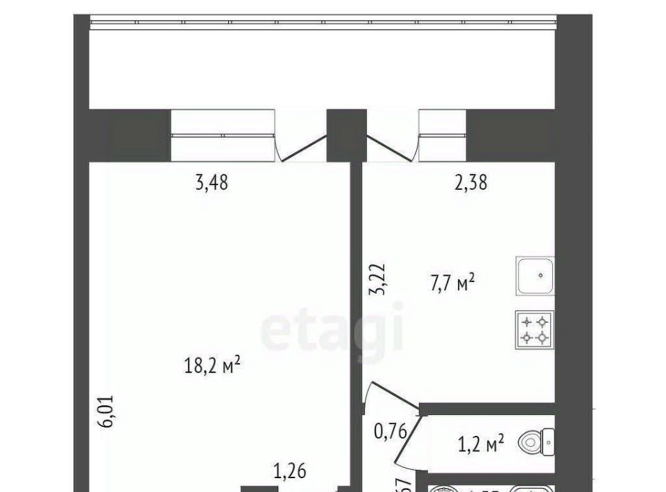 квартира г Уфа р-н Кировский ул Кирова 47/1 фото 20