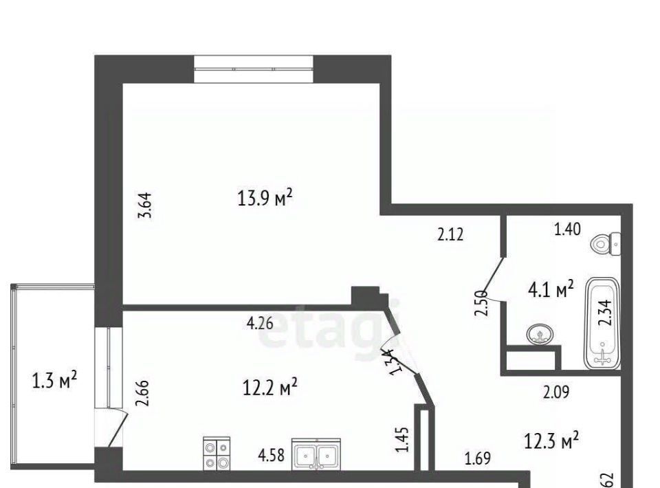 квартира г Омск р-н Кировский ул Дианова 27 Кировский АО фото 37