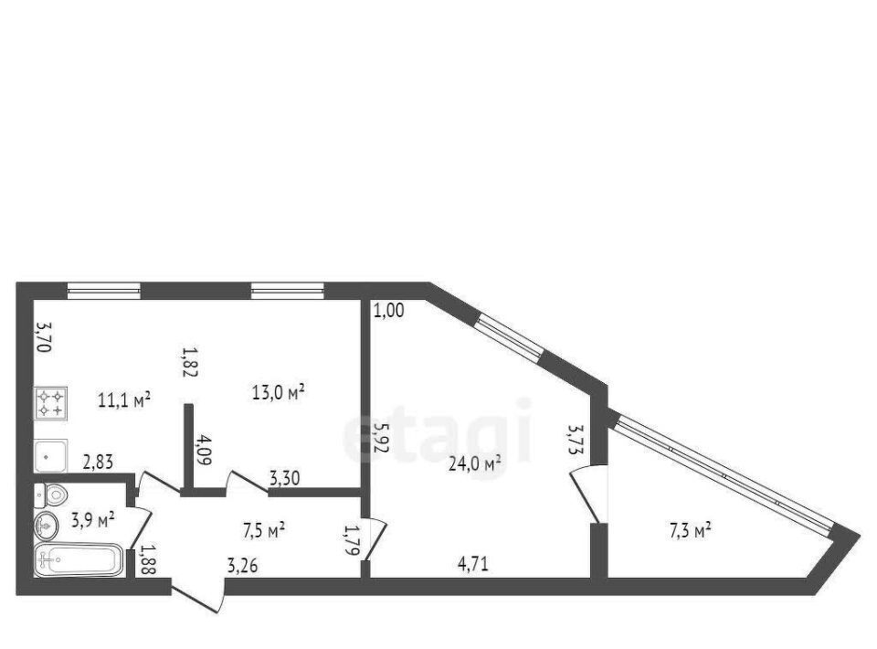 квартира г Уфа р-н Октябрьский ул Рихарда Зорге 62 фото 32