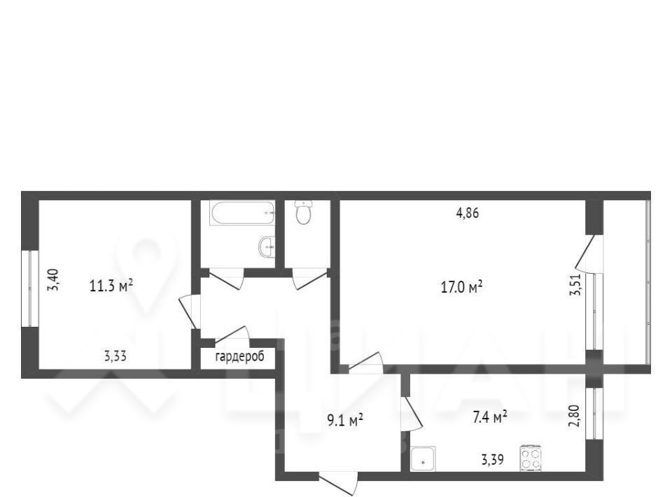 квартира г Омск р-н Центральный ул Герцена 252 фото 2