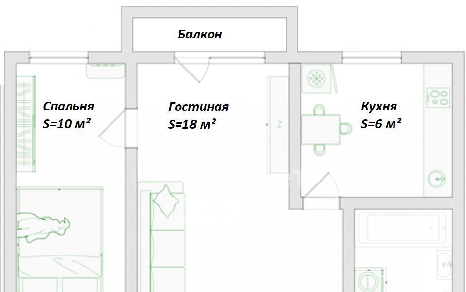 квартира г Омск р-н Ленинский ул Иртышская 48 фото 15