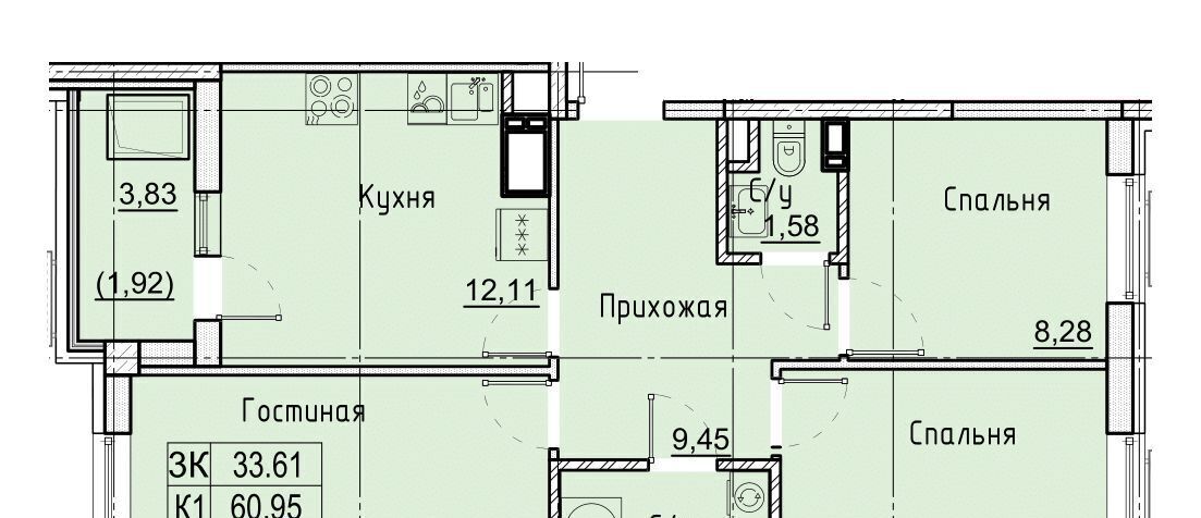 квартира г Ставрополь р-н Промышленный № 36 мкр, ЖК Фруктовый сад фото 1